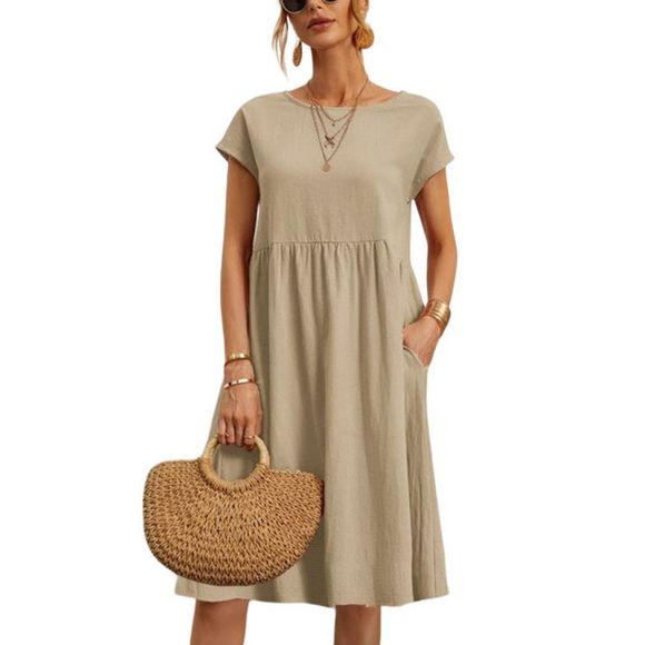 La Mode Khaki Pocket Shift Dress Size XXL - Picture 1 of 1
